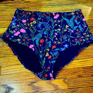 Worn once, high waisted floral bikini bottoms